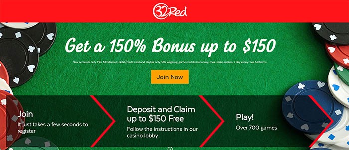 32red casino welcome bonus