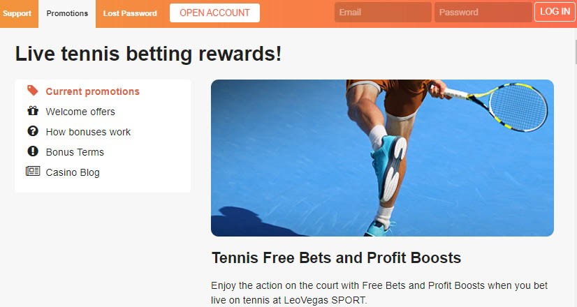 LeoVegas - Tennis Promotion