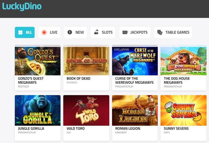LuckyDino Casino - Games Selection (1)
