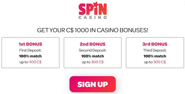 Spin Casino - Sign Up Bonus