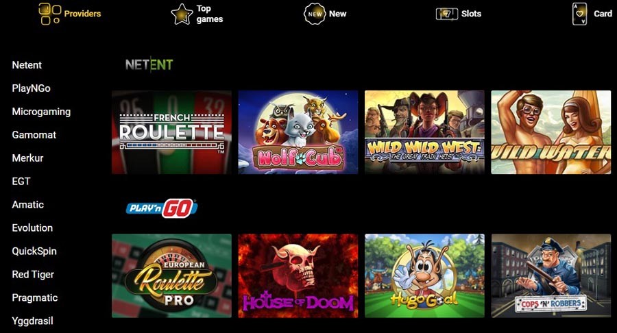 Online Casinos - Providers and Games