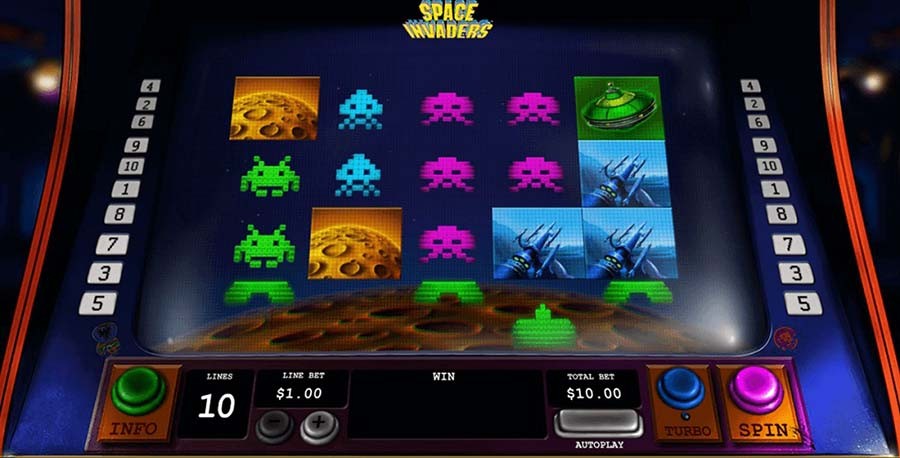 Skill-based slot machines - Space Invaders slot